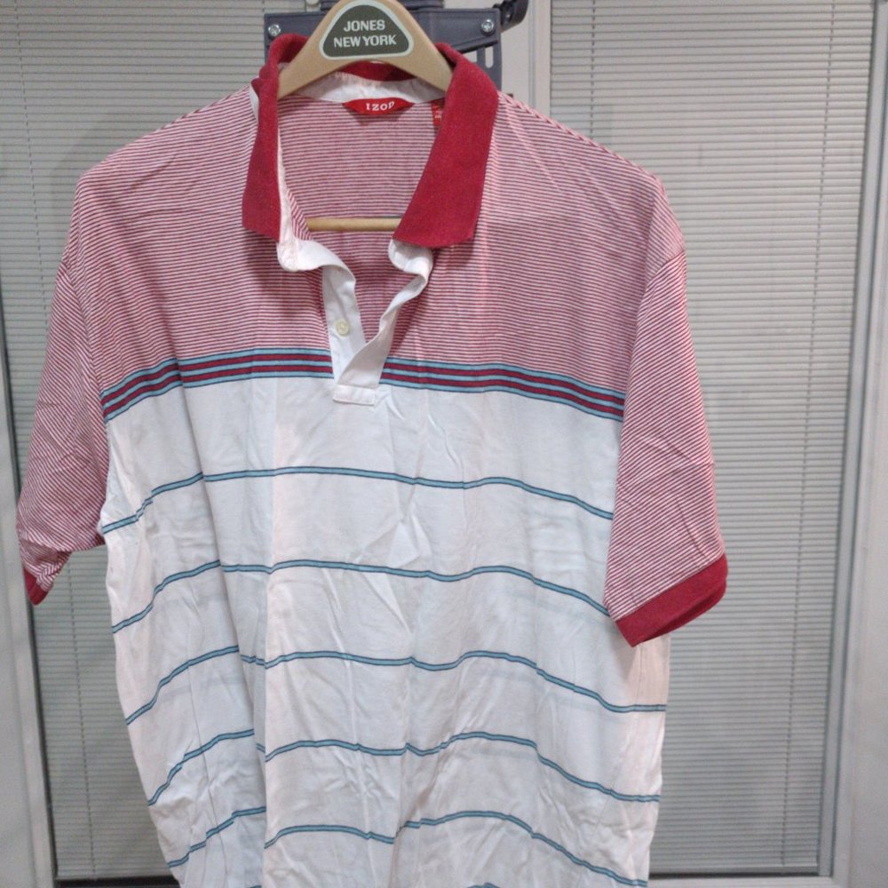 IZOD 2XL Red White and Blue Polo